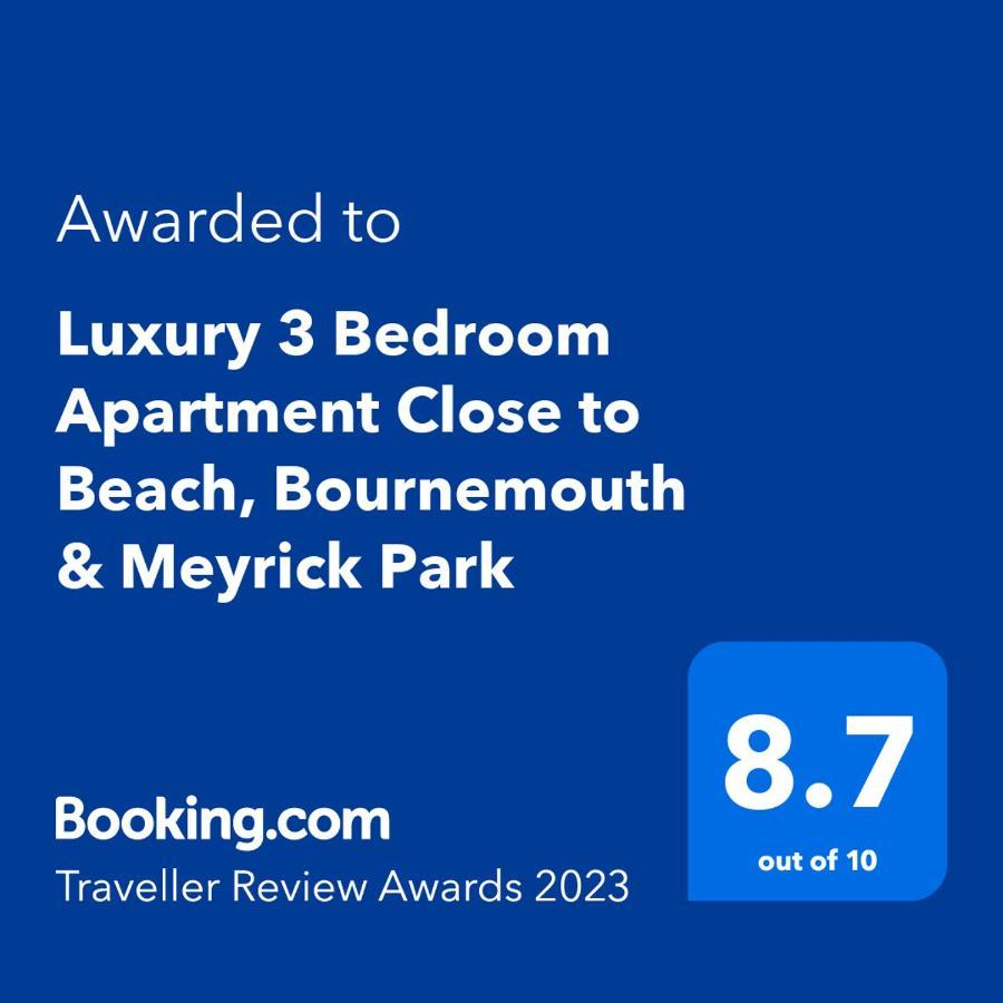 Luxury 3 Bedroom Apartment Close To Beach, Bournemouth & Meyrick Park Bagian luar foto